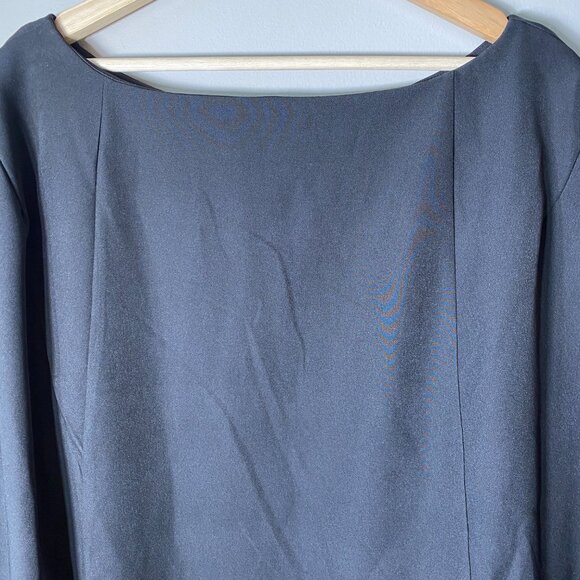 NWT Eloquii Women's Size 28 Boat Neck Cloak Sleeves Cocktail Cape Dress Black - Picture 15 of 16